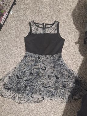 Black Spiderweb Skater Dress